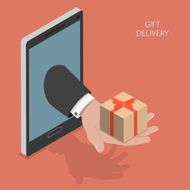 Gift delivery isometric vector illustration N2