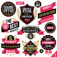 Premium quality stickers badges labels and ribbons Set 1