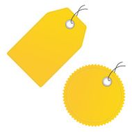 Blank yellow price vector labels