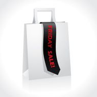 Black friday ribbon on white paperbag
