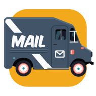 Vector modern flat icon Mail truck