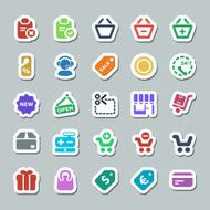 twenty five basic iconset shopping sticker
