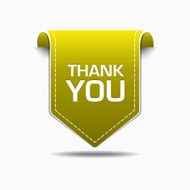 Thank You Yellow Label Icon Vector Design