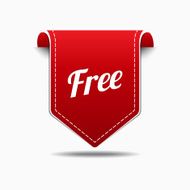 Free Product Red Label Icon Vector Design