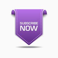 Subscribe Now Purple Label Vector Icon Set