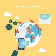 Flat design concept for mobile payment N2