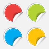 Colorful four blank stickers set Badge collection Vector illustration