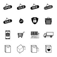 shopping and e-commerce icons set vector illustration