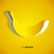 Paper banana cutout - vector illustration design card EPS10