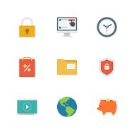 Flat design icons vector symbols for website N9