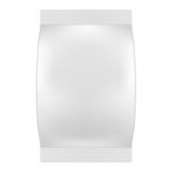 Blank White Bag Packaging For Wipes Tissues or Food Vector