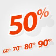 Vector set of labels percent N7