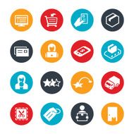 Online Shopping Cirlce Icons