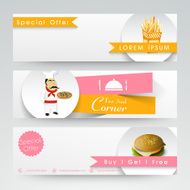 Fast food corner banner or web header design