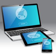 Digital Age Shopping - Laptop Tablet and Smart phone