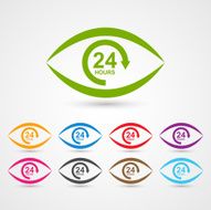 24 hours customer service icon in the form of eye