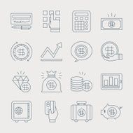 Business finance line icon set N8
