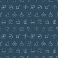 Travel line icon pattern set N11