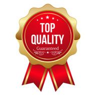 Red top quality badge with ribbon N2