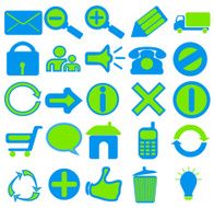 Blue Green Web Icons