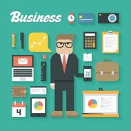 Vector illustration Trendy Business Flat Icons Set N2