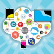 Vibrant Social Media Devices design concept