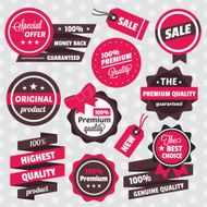 Vector Badges Stickers Labels and Ribbons Set