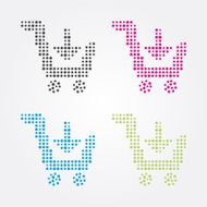 Shopping Carts Composed of colorful dots