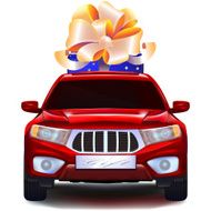 Auto with a gift in the trunk