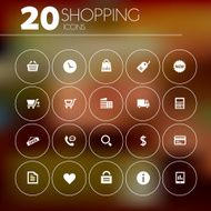 Simple thin shopping icons N2