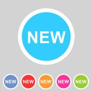 New badge flat icon sign set symbol N3