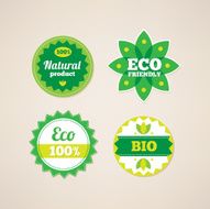 Set of organic food labels