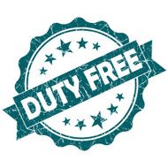 Duty free turquoise vintage round grunge seal