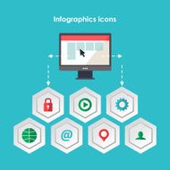 Web infographics icons set for business etc