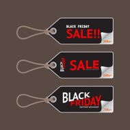 Black friday sale labels Vector idea concept