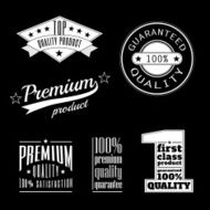 Set of vintage product quality labels - premium N3
