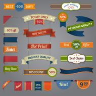 Discount retro ribbon color set