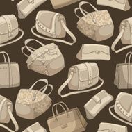Seamless woman&#039;s stylish bags retro pattern N2