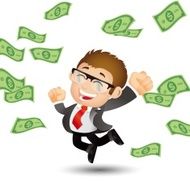 People Set - Business Businessman on pile of money cash