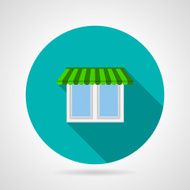 Window with canopy flat vector icon