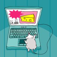 mouse using his computer