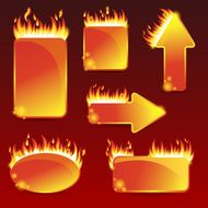 Burning with fire design sale stickers and tags