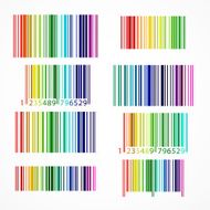 Rainbow colored barcode Vector illustration
