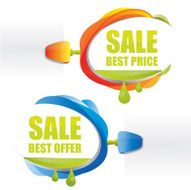Sale bubbles with ink drops