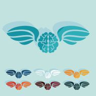 Flat design brain N25