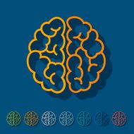 Flat design brain N26