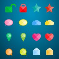 Web Media Icon Colorful Vector