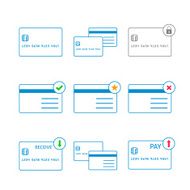 Vector thin credit cards icon