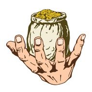 bag of coins in hand N2