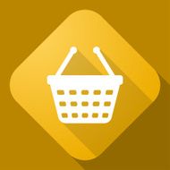 Vector icon of Shopping Cart with a long shadow N2